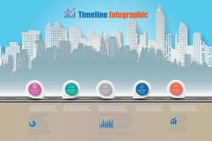 carte routière entreprise chronologie ville infographique vecteur