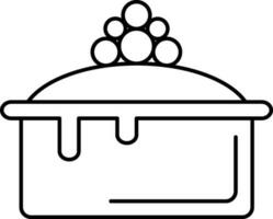 fraise gâteau icône dans noir ligne art. vecteur