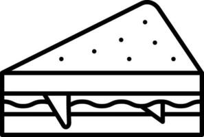 isolé sandwich icône dans noir contour style. vecteur