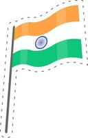 illustration de ondulé Indien nationale drapeau autocollant. vecteur