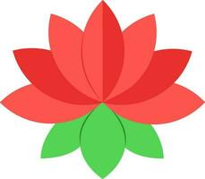 isolé rouge lotus fleur icône dans plat style. vecteur