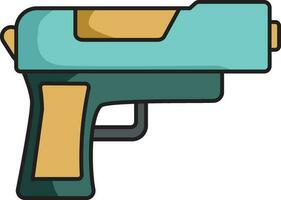 plat illustration de coloré pistolet icône. vecteur