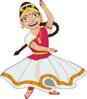 Indien classique dansant magnifique fille Danse plus de blanc Contexte. vecteur