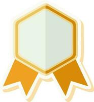 hexagone Vide badge icône dans Jaune et blanc couleur. vecteur