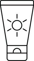 isolé crème solaire tube icône dans contour style. vecteur