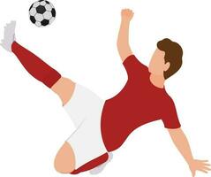 illustration de sans visage Jeune homme joueur coups de pied Football dans glisser pose vecteur