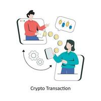 crypto transaction plat style conception vecteur illustration. Stock illustration