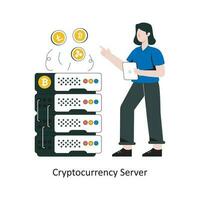 crypto-monnaie serveur plat style conception vecteur illustration. Stock illustration