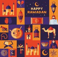 icônes de ramadan kareem vecteur