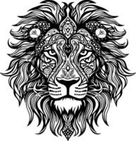 lion, noir et blanc vecteur illustration