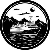 croisière, noir et blanc vecteur illustration