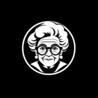 grand-mère - noir et blanc isolé icône - vecteur illustration