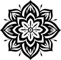 mandala - noir et blanc isolé icône - vecteur illustration