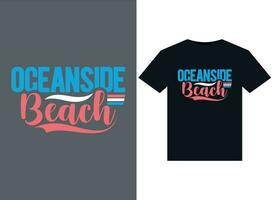 Oceanside plage des illustrations pour prêt à imprimer t-shirts conception vecteur