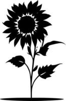 tournesol - noir et blanc isolé icône - vecteur illustration