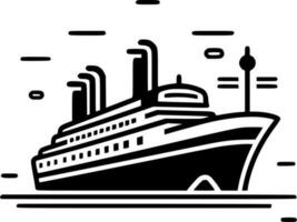 croisière, noir et blanc vecteur illustration