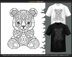 tigre tête mandala les arts isolé sur noir et blanc T-shirt. vecteur