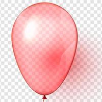 ballon rouge transparent réaliste sur fond transparent vecteur