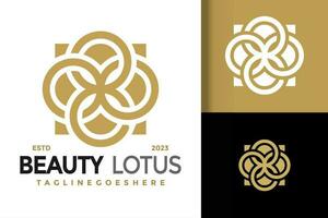 d'or beauté lotus logo vecteur icône illustration