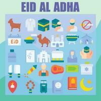 eid Al adha ligne rempli icône packs vecteur