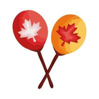 ballons hélium avec feuilles d & # 39; érable style plat canadien vecteur