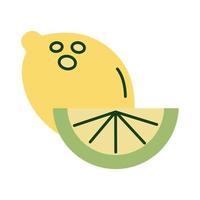 icône de style plat citron fruits frais vecteur