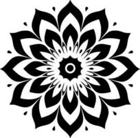 mandala - noir et blanc isolé icône - vecteur illustration