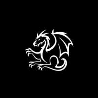 dragon, noir et blanc vecteur illustration