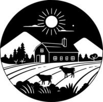 ferme - minimaliste et plat logo - vecteur illustration