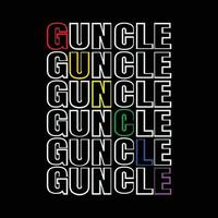 guncle arc en ciel Couleur marrant T-shirt conception vecteur