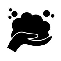 icône de style de silhouette de lavage des mains vecteur