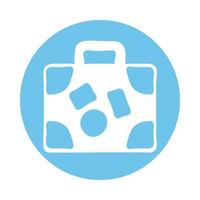 icône de style de bloc de voyage valise