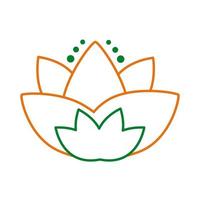 icône de style de ligne symbole hindou fleur de lotus vecteur