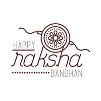 joyeuse fête de raksha bandhan avec style de ligne de bracelet vecteur