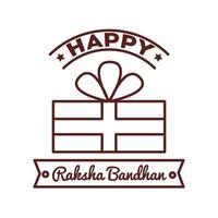 joyeuse fête de raksha bandhan avec style de ligne cadeau vecteur