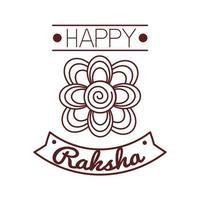 joyeuse fête de raksha bandhan avec style de ligne de décoration florale vecteur