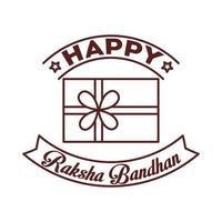joyeuse fête de raksha bandhan avec style de ligne cadeau vecteur