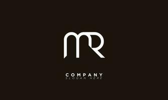 mr alphabet lettres initiales monogramme logo rm, m et r vecteur