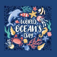 illustration de la journée mondiale des océans vecteur