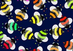 abeilles de dessin animé volant coloré vecteur