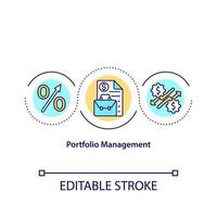 icône de concept de gestion de portefeuille vecteur