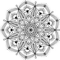 monochrome ethnique mandala conception. anti stress coloration page pour adultes. main tiré noir et blanc vecteur illustration