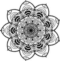 monochrome ethnique mandala conception. anti stress coloration page pour adultes. main tiré noir et blanc vecteur illustration