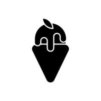 icône de glyphe noir gelato vecteur