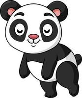 mignonne bébé dessin animé Panda sur blanc Contexte vecteur