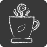 icône tasse de thé. en relation à thé symbole. craie style. Facile conception modifiable. Facile illustration. vert thé vecteur