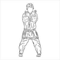 karaté donner un coup et pose de karaté techniques. martial arts. cette vecteur illustre nombreuses pose de karaté techniques dans silhouette vecteur illustration.