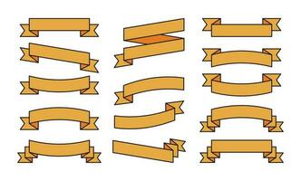 ensemble de plat conception ruban icône avec élégant couleur, vecteur illustration de charte ornement, certificat, bannière, salutation carte.