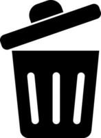 poubelle icône dans noir et blanc vecteur