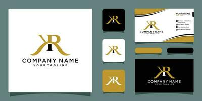 initiale lettre kr ou rk typographie logo conception vecteur avec affaires carte conception prime vecteur